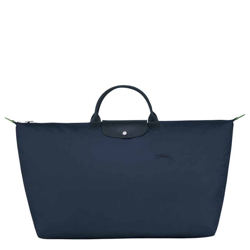 Le Pliage Green M Travel bag Navy - Recycled canvas 1