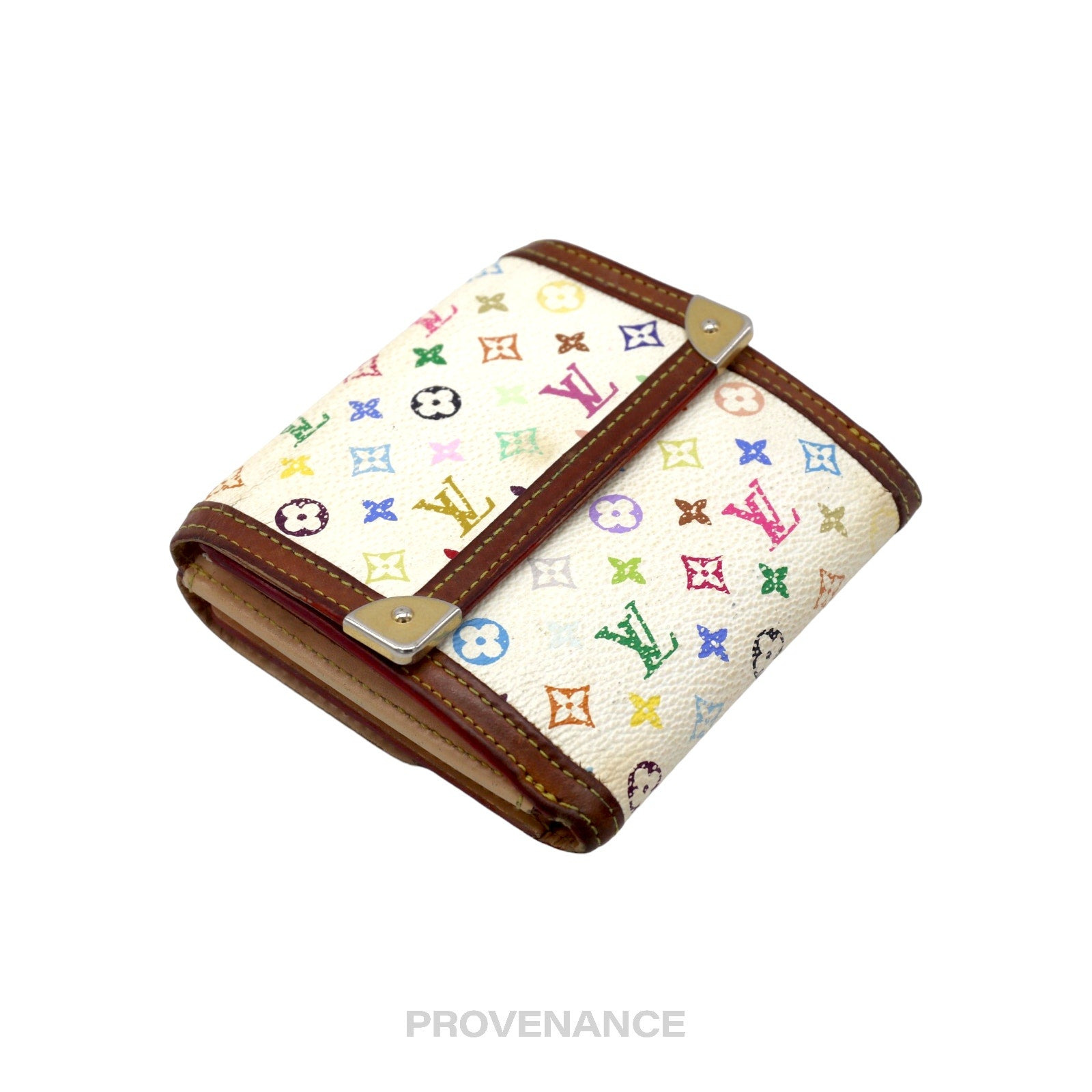 Louis Vuitton Elise Trifold Wallet - Monogram Multicolore White - 4