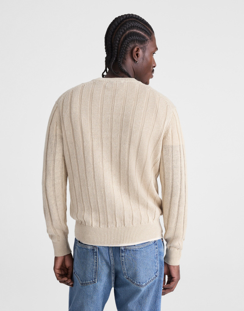 Madewell Crewneck Sweater in DuneRib Linen outlook