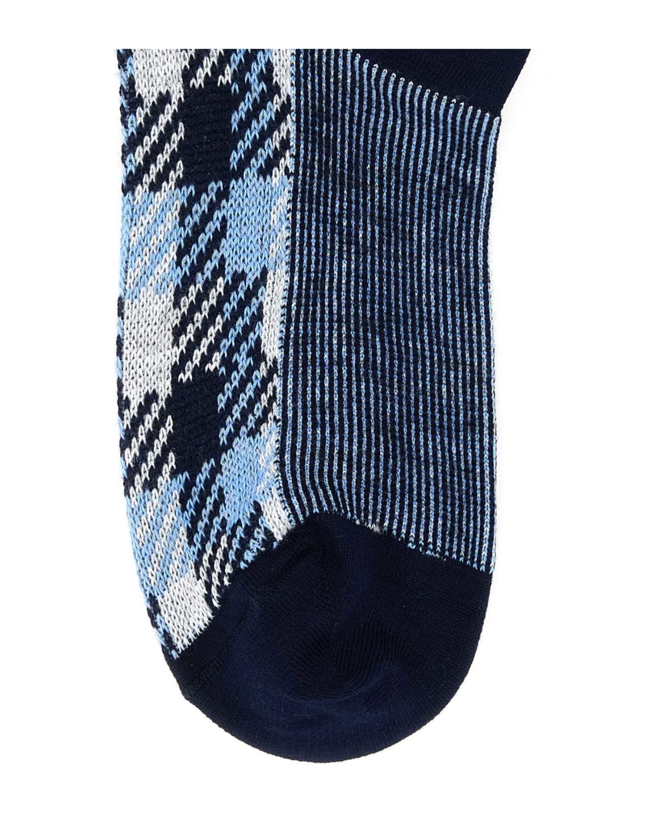 Embroidered Stretch Cotton Socks - 2