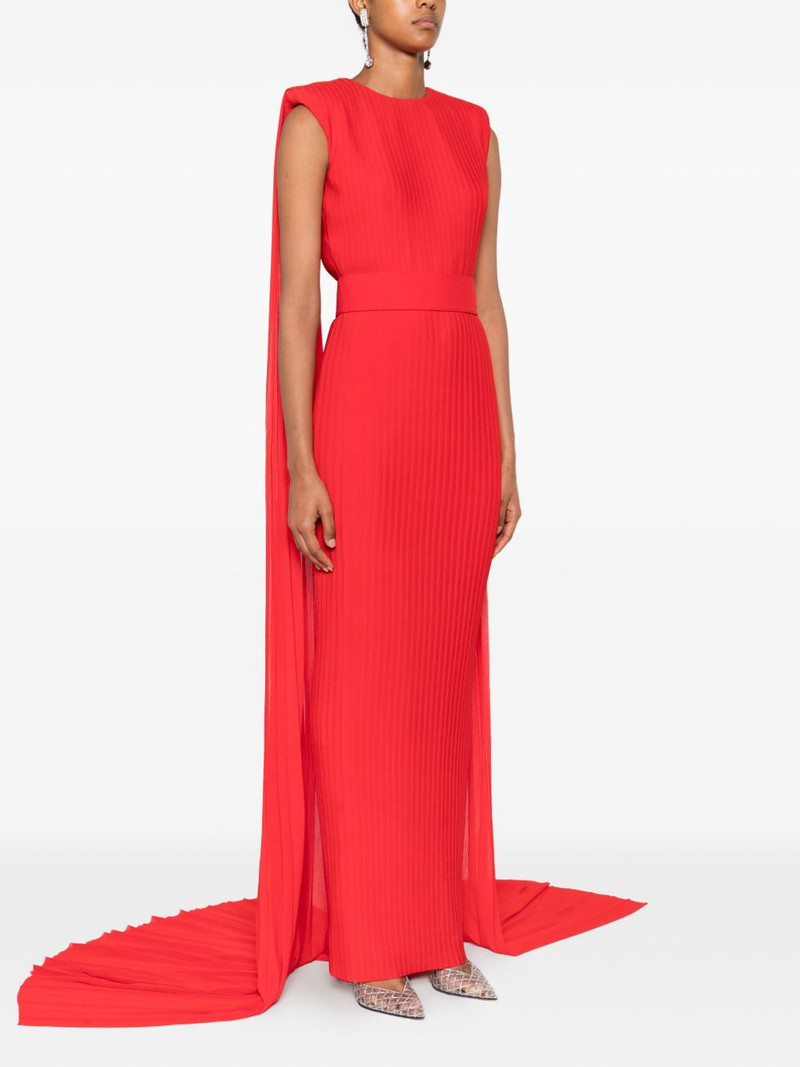 Tavia pleated belted maxi dress 3