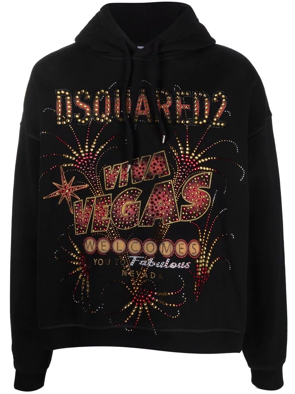 Las Vegas print cotton hoodie - 1