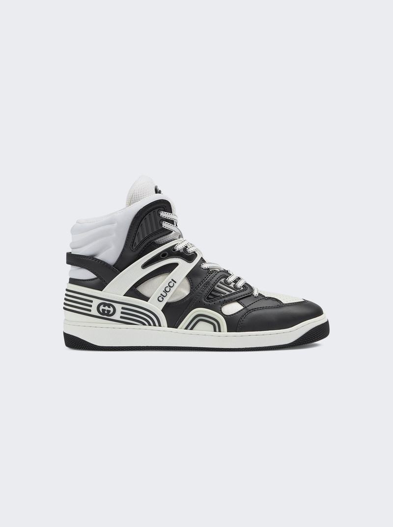 Basket High Top Sneaker Black and Dark Brown - 1