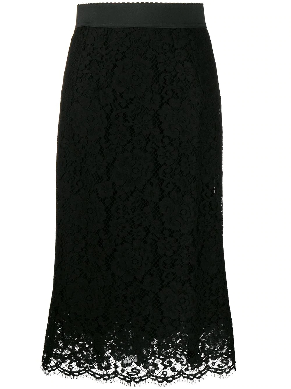 floral lace midi skirt - 1