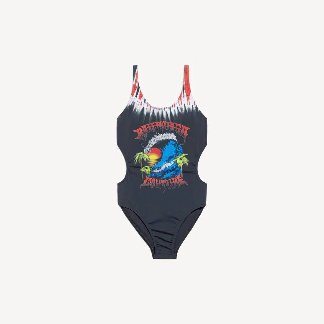 Women's Extreme Tie Dye Swimsuit in Black - 1