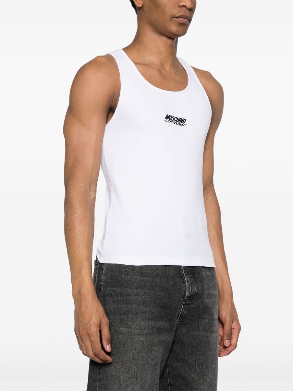 logo-embroidered tank top - 3