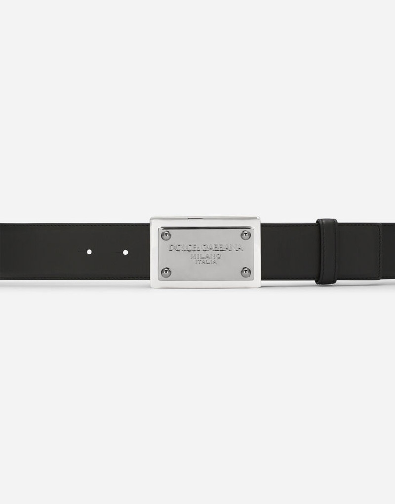 Dolce & Gabbana Calfskin belt with branded tag outlook