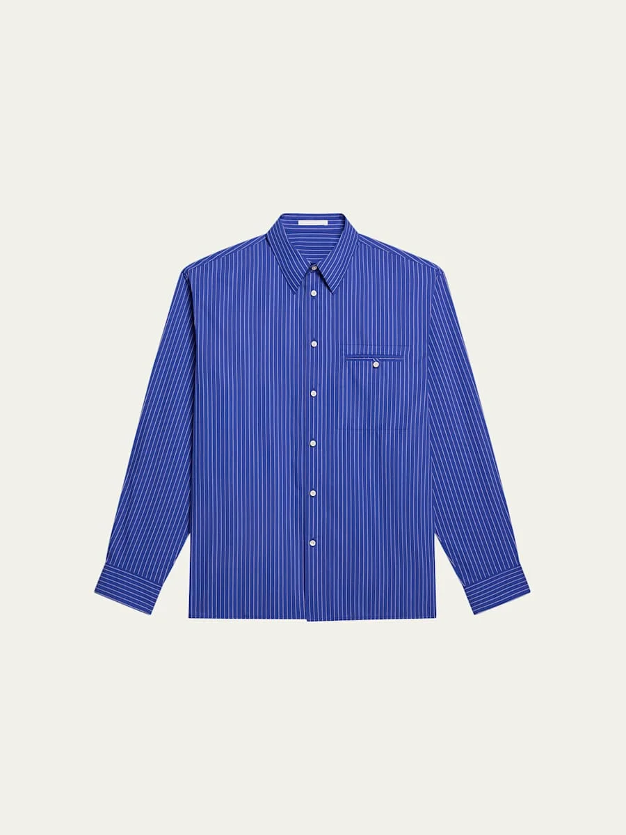 Men's Pinstripe Poplin Double-Pocket Button-Down Shirt - 1