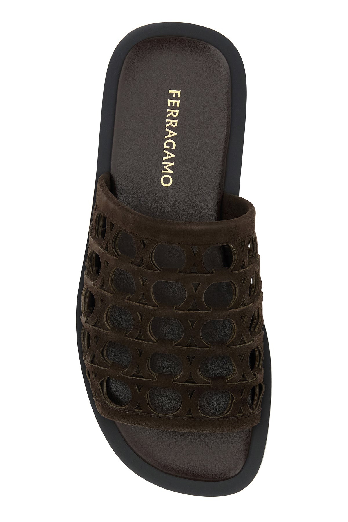 Dark brown suede Barbados slippers - 4