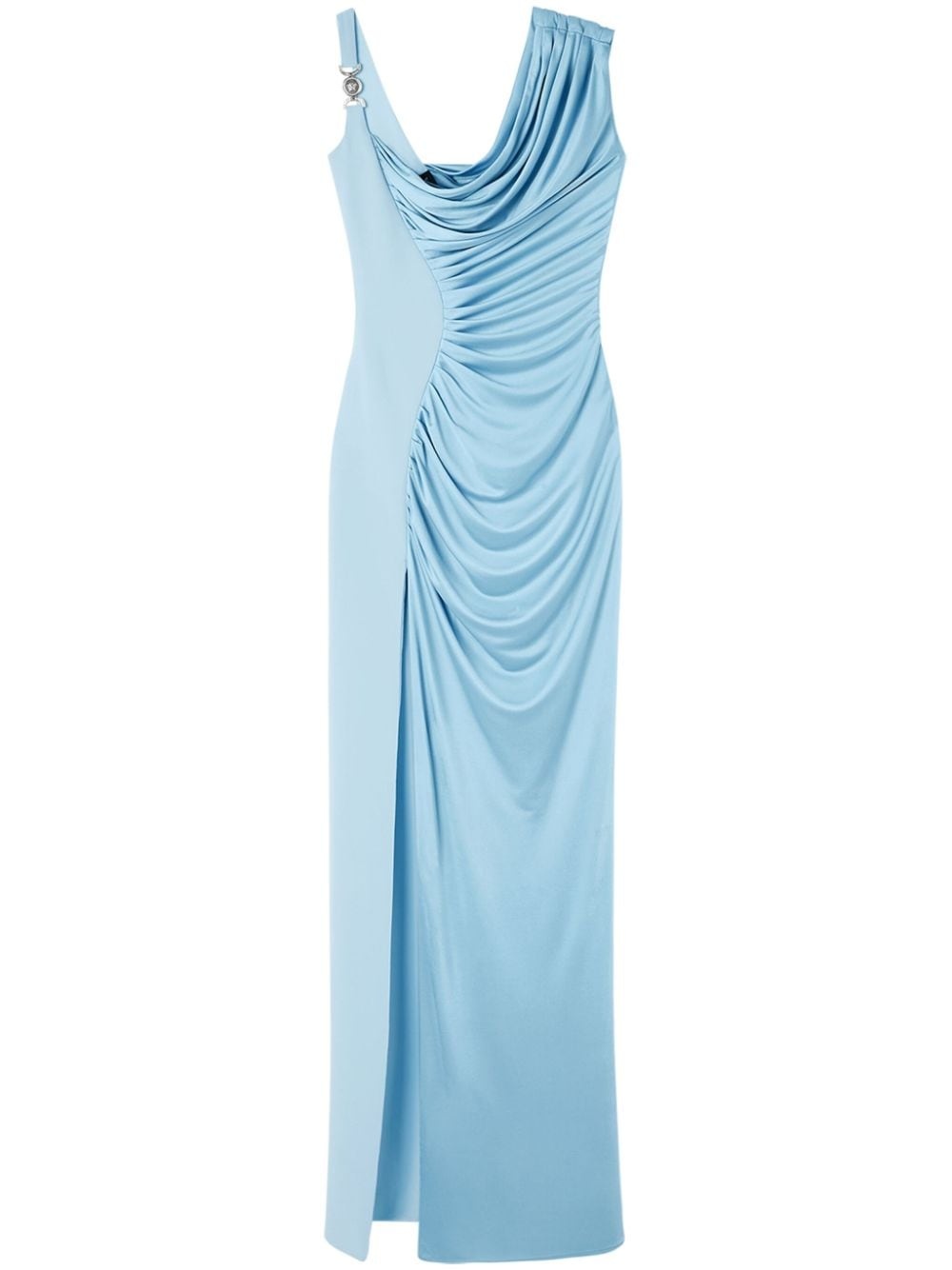 asymmetric silk-satin gown dress - 1