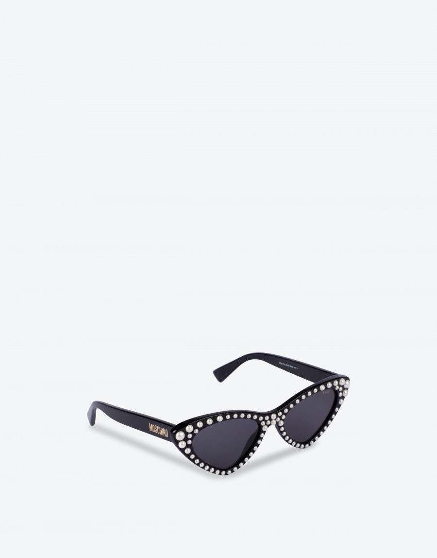 CAT EYE SUNGLASSES WITH PEARLS - 2