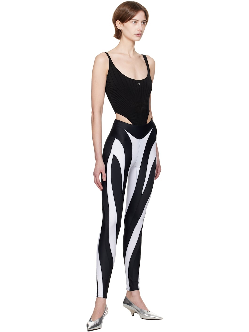 Black & White Eco Sport Lycra Leggings - 4