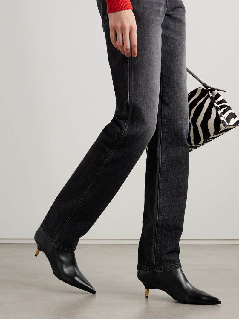 KHAITE Bella Leather Ankle Boots outlook