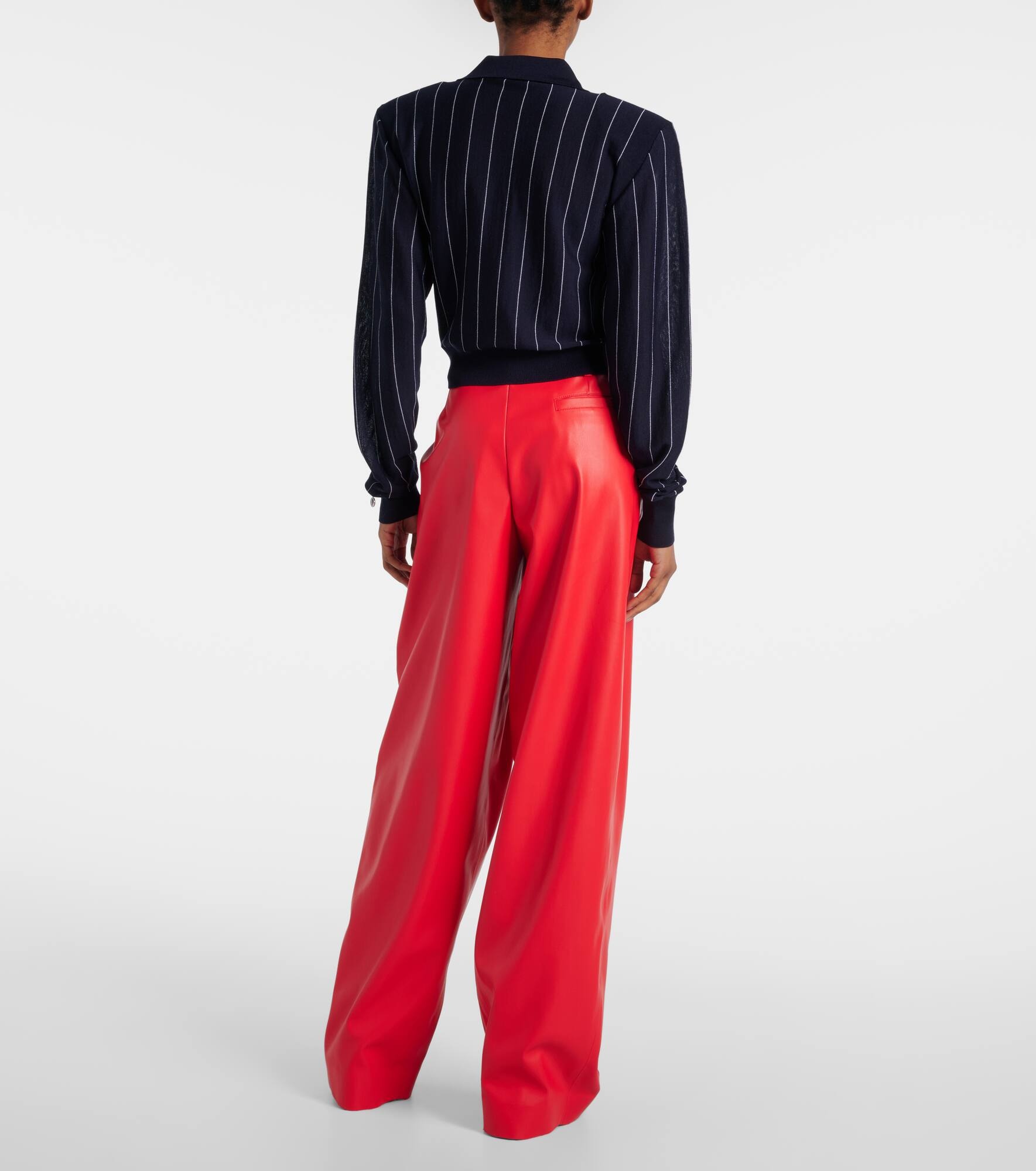 Pinstripe wool polo sweater - 3