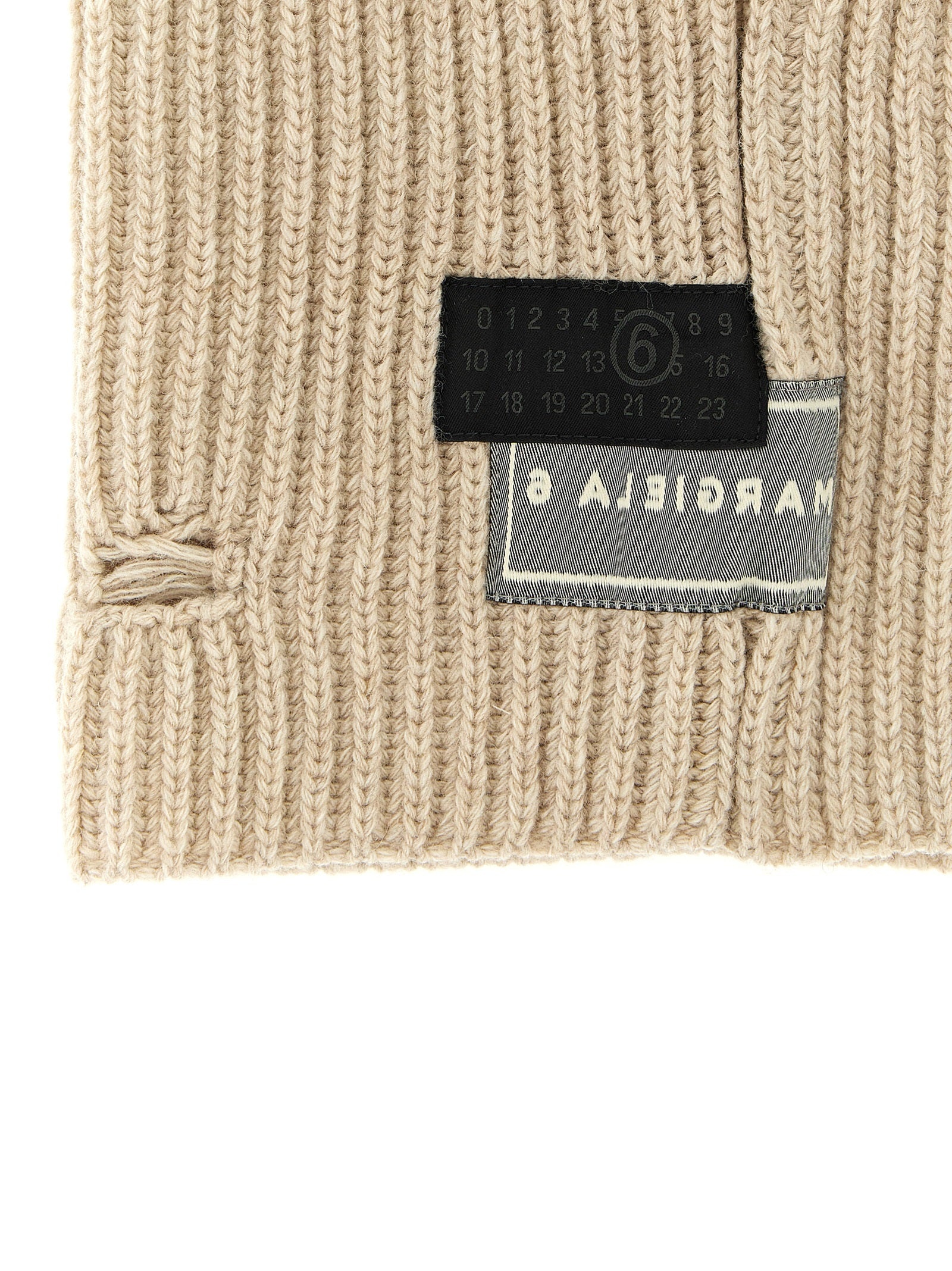 Distressed Wool Balaclava Hats Beige - 4