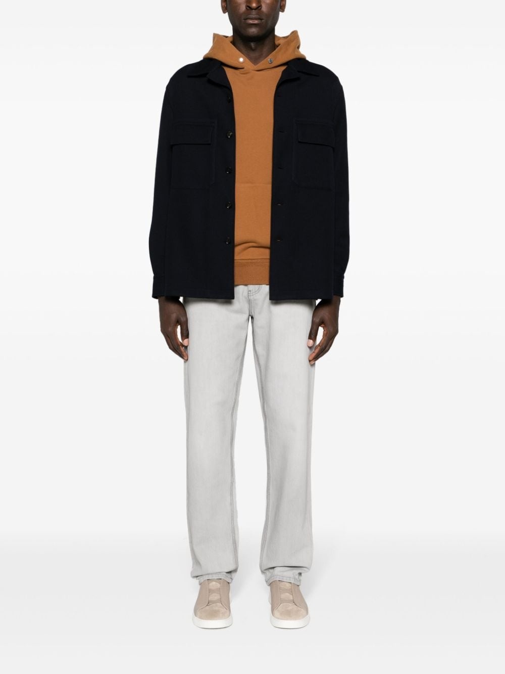 drop-shoulder jersey hoodie - 2
