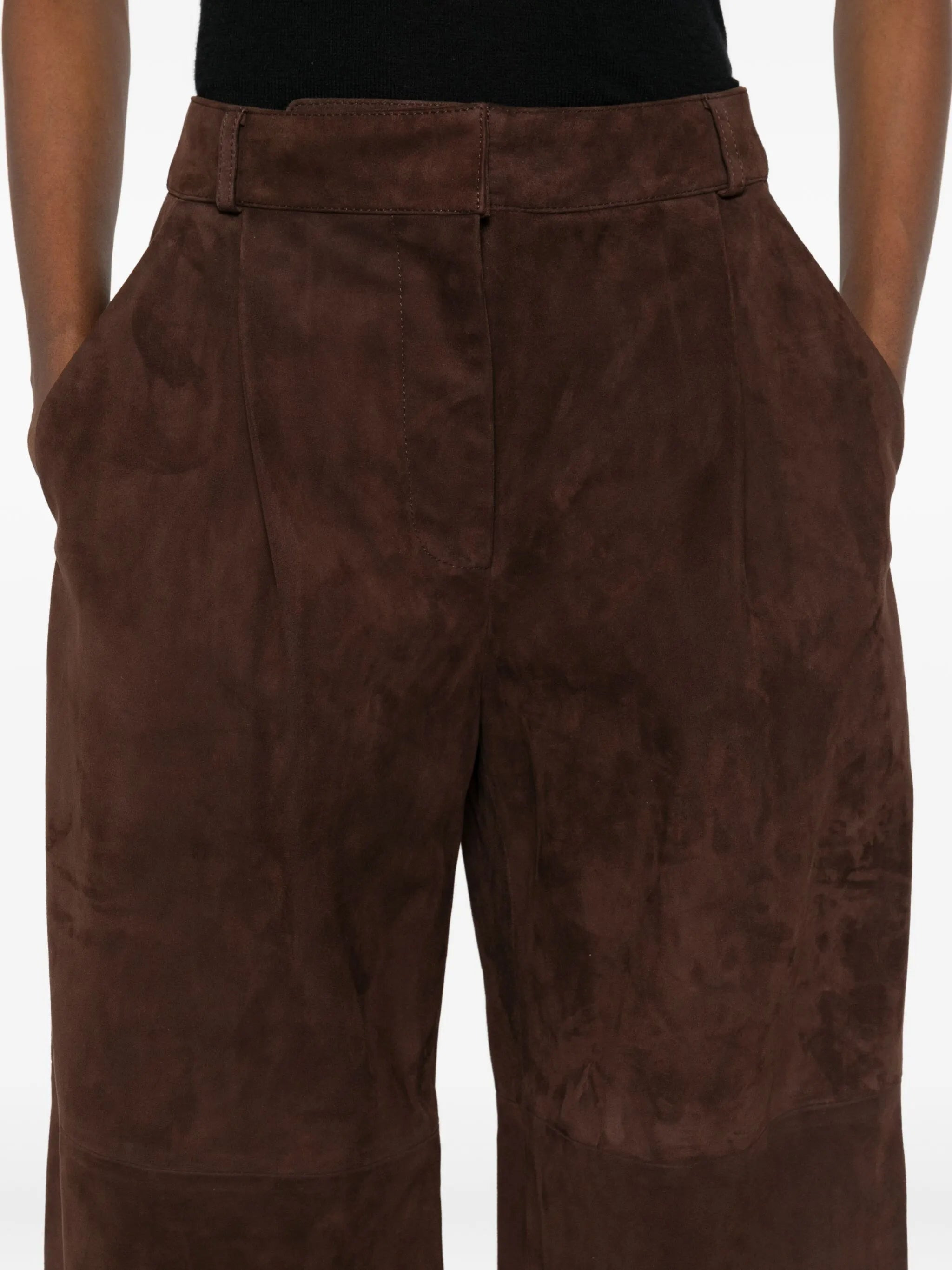 Co Pleated Suede Trousers - 3