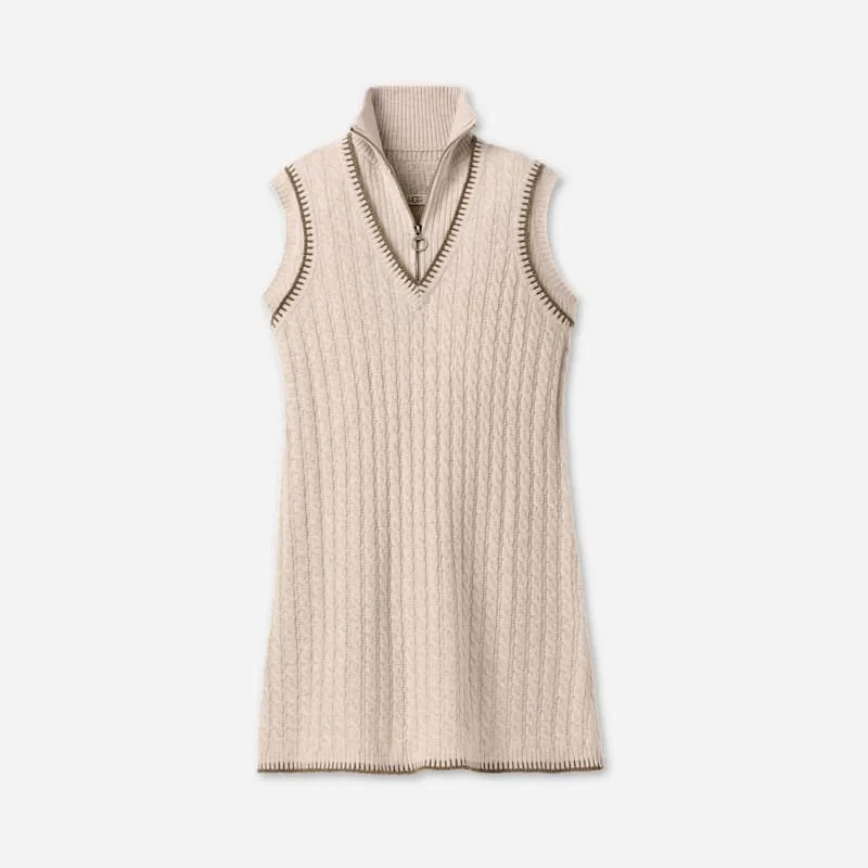 ® Women's Rylynn Quarter-Zip Dress Tops in Oatmeal Heather - 1