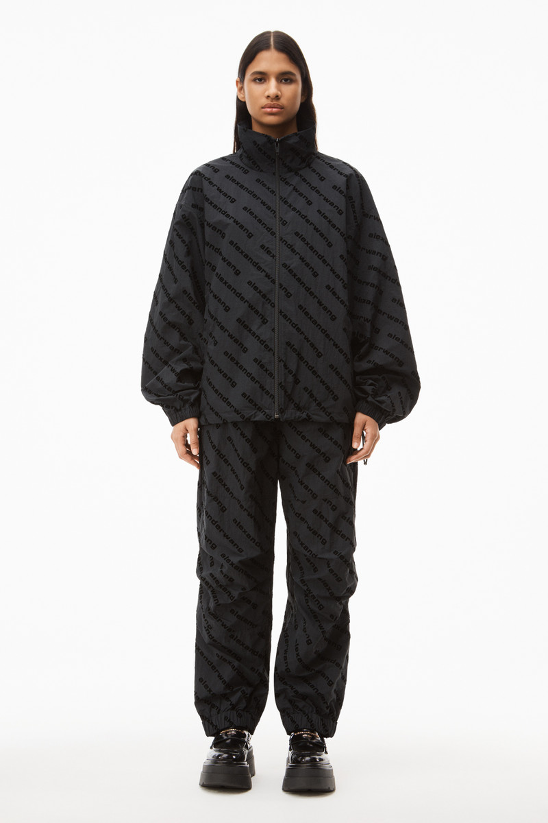 Alexander Wang LOGO TRACK JACKET IN CRINKLE NYLON outlook