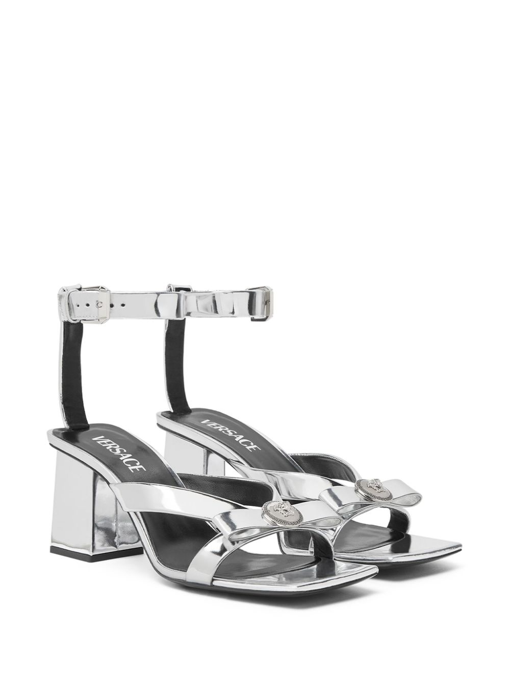 Medusa Head metallic leather sandals - 2