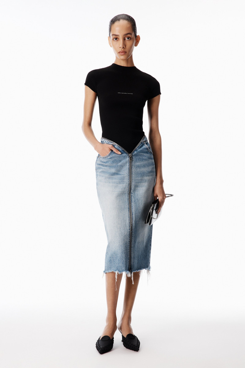 Alexander Wang Zip Waistband Dipped V Skirt outlook