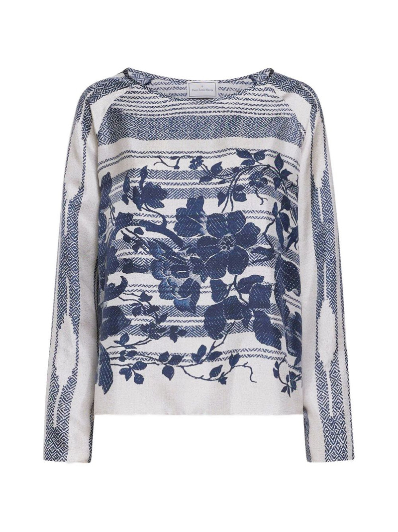 Aloe floral-print longsleeve blouse 1