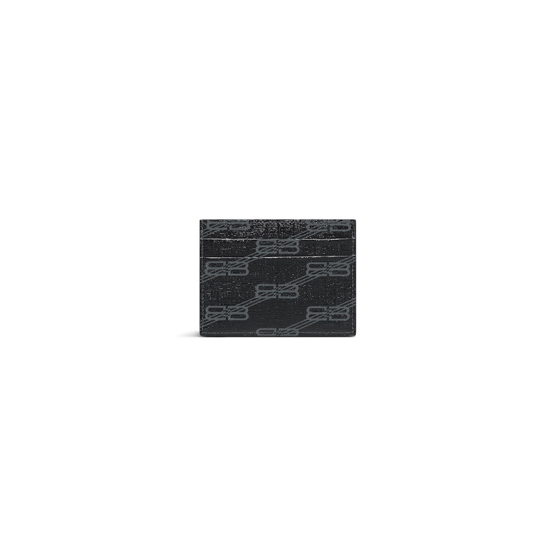 BALENCIAGA Signature Card Holder Bb Monogram Coasted Canvas  in Black outlook