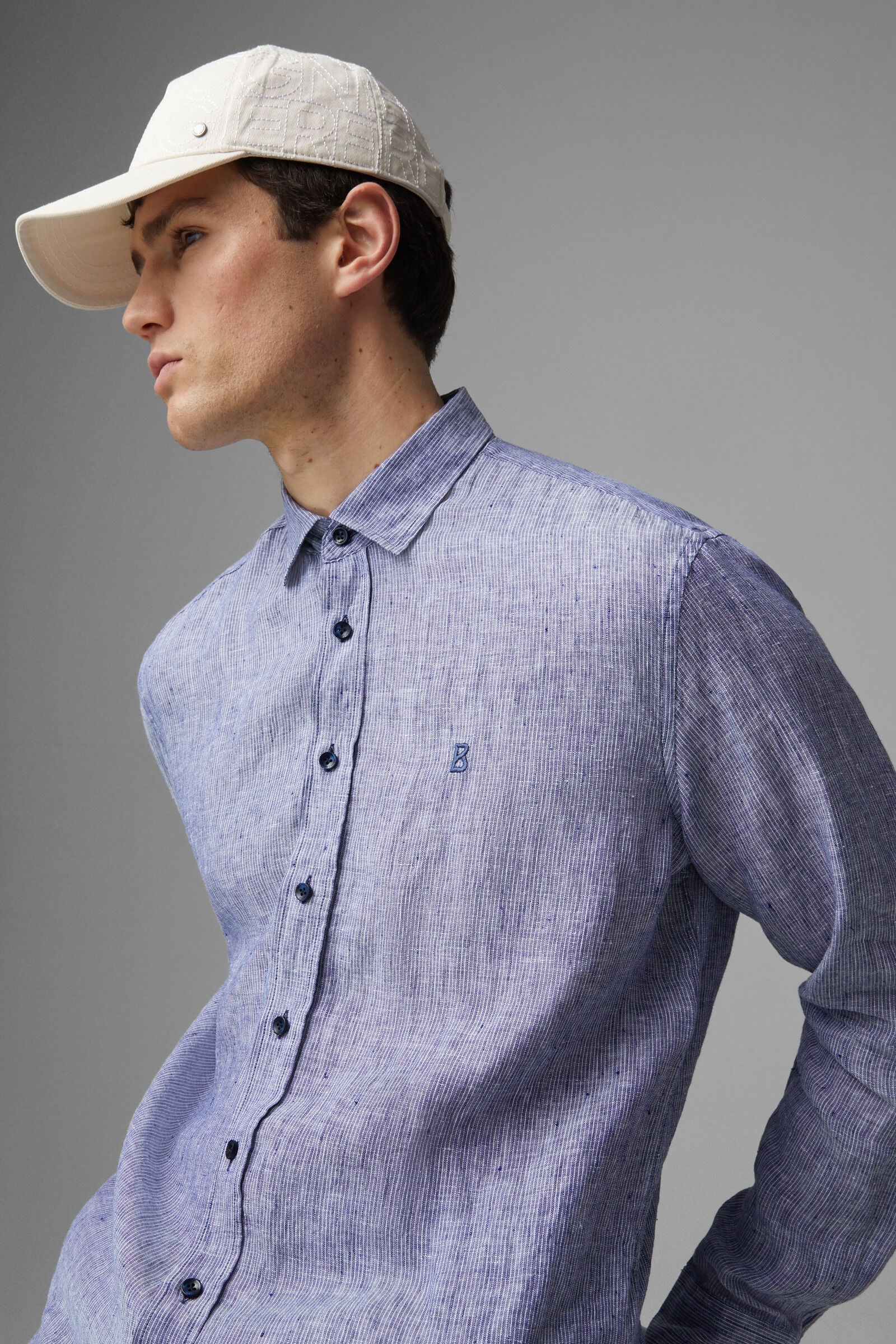 Timi Linen shirt in Dark blue - 5