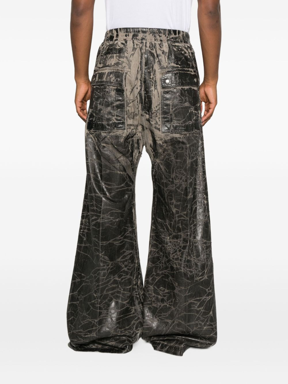 crackled-effect zip trousers - 4