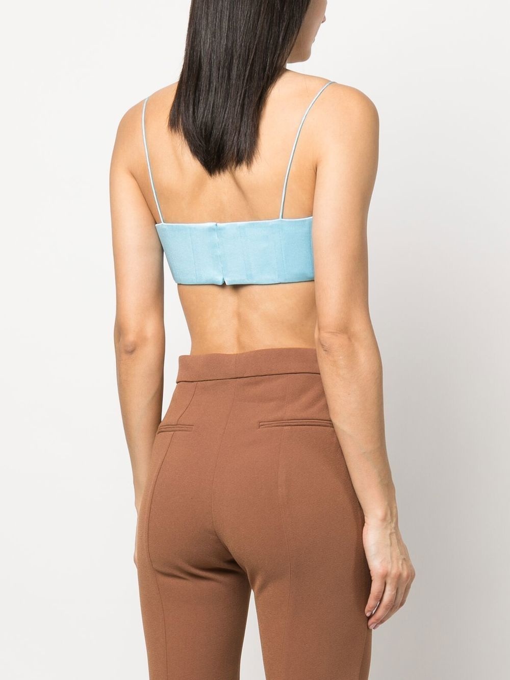 draped-detail cropped corset - 4