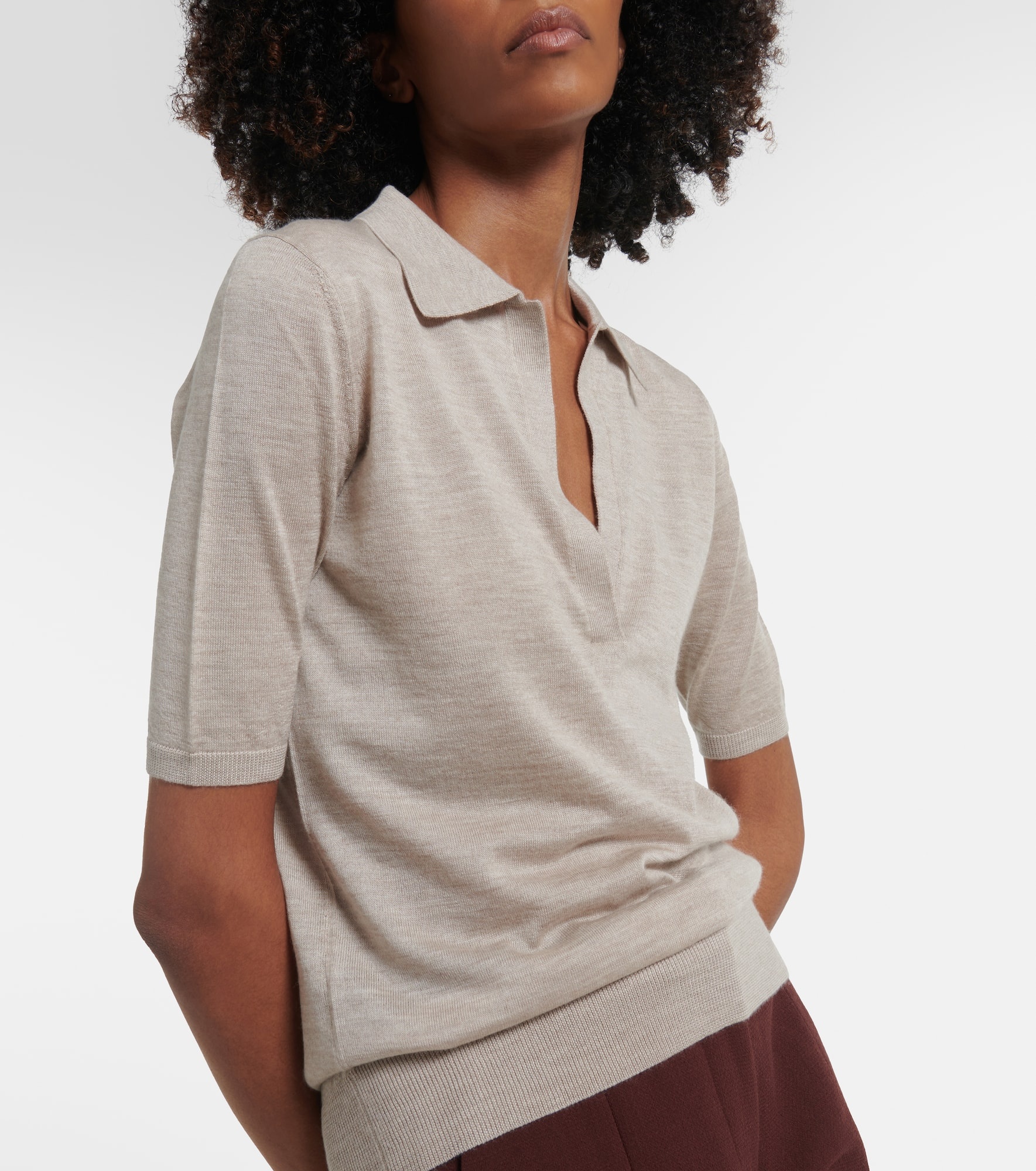 Frank cashmere and silk polo sweater - 4