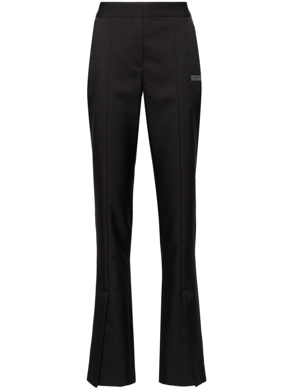 slitted twill trousers - 1