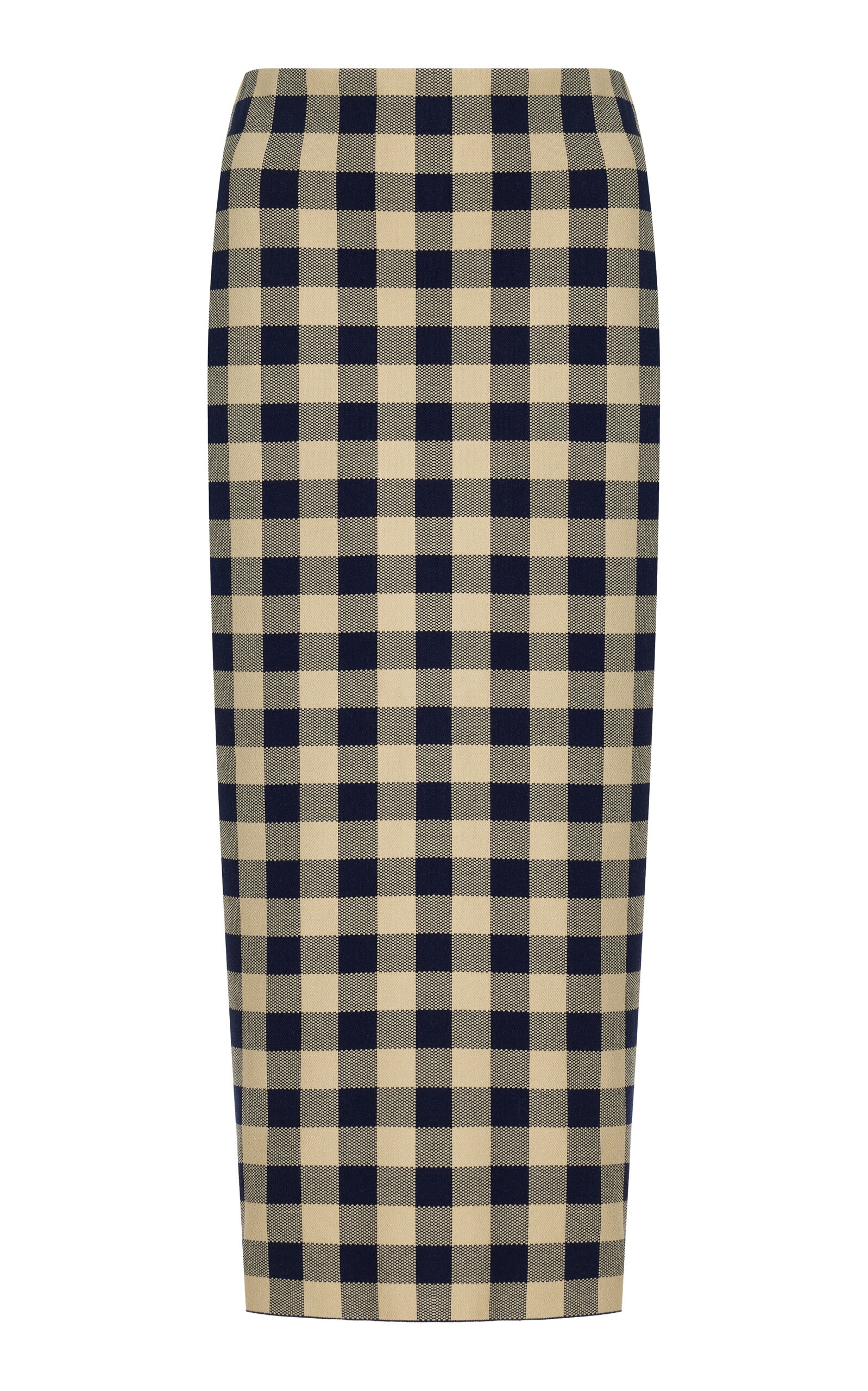 Petra Gingham Stretch-Cotton Knit Midi Skirt navy - 1