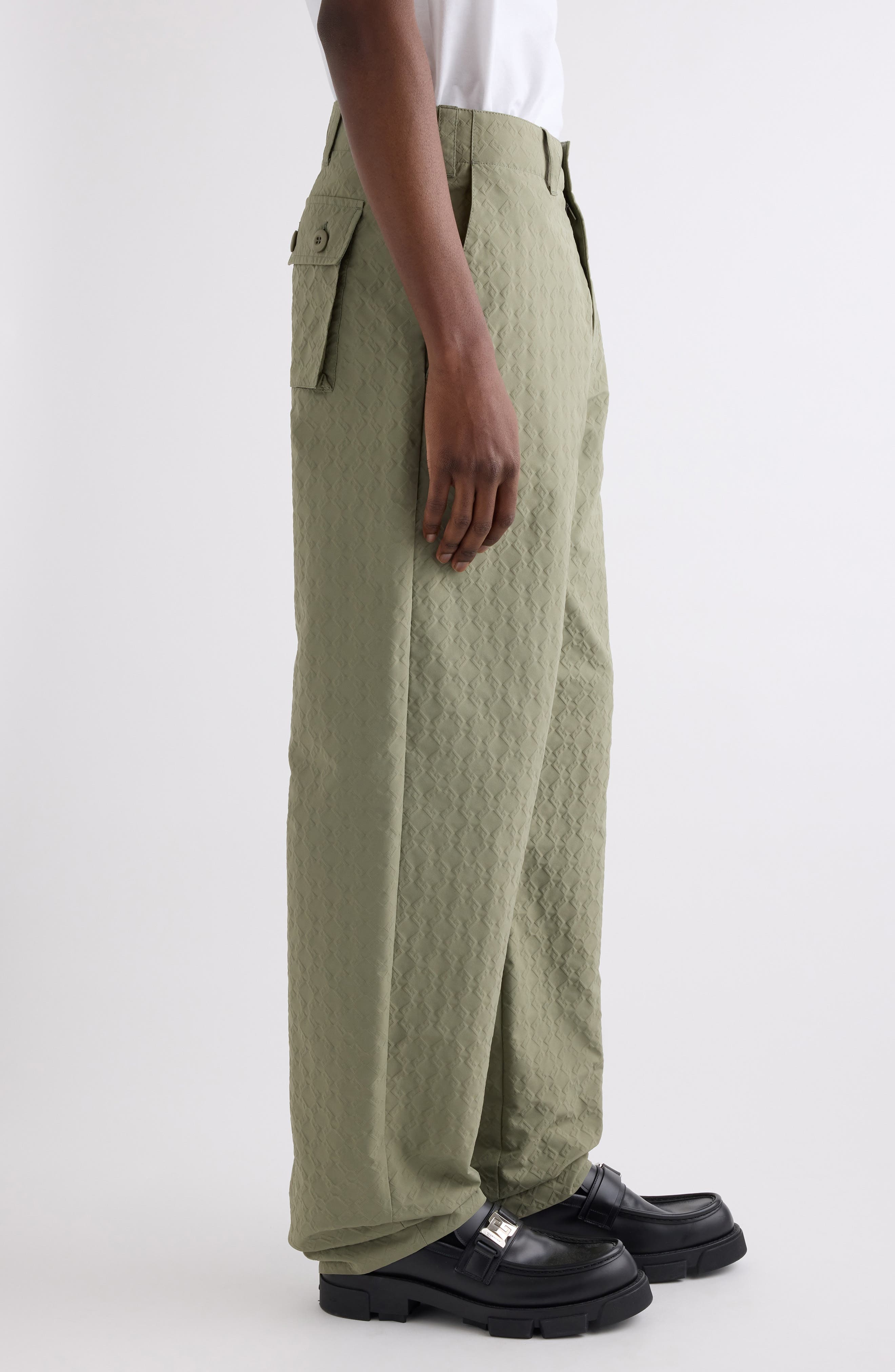 Givenchy Monogram 72 Embossed Trousers in Almond Green at Nordstrom - 4