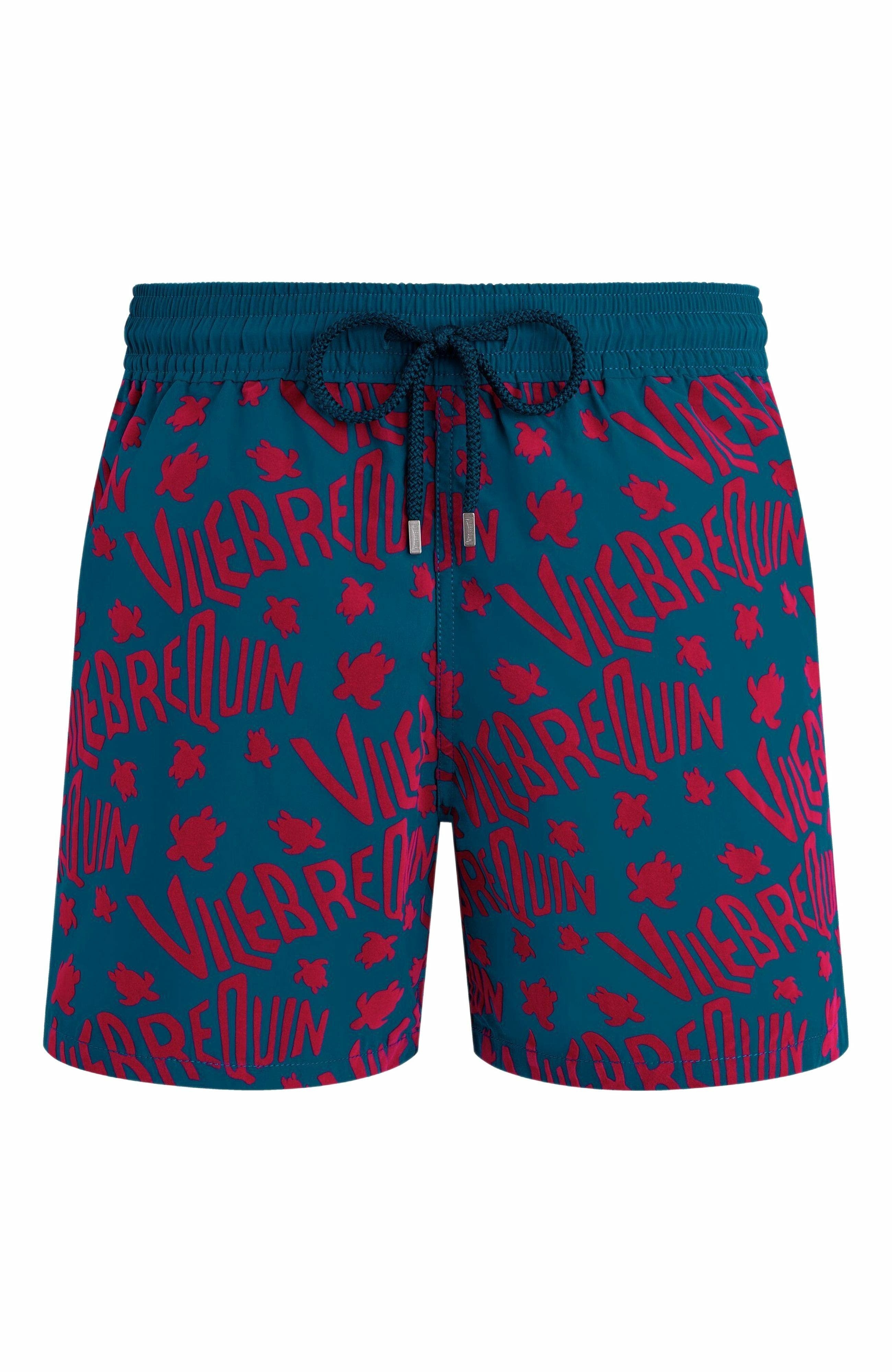Vilebrequin Men's Ronde Des Tortues Logo Swim Trunks in Paon at Nordstrom - 2