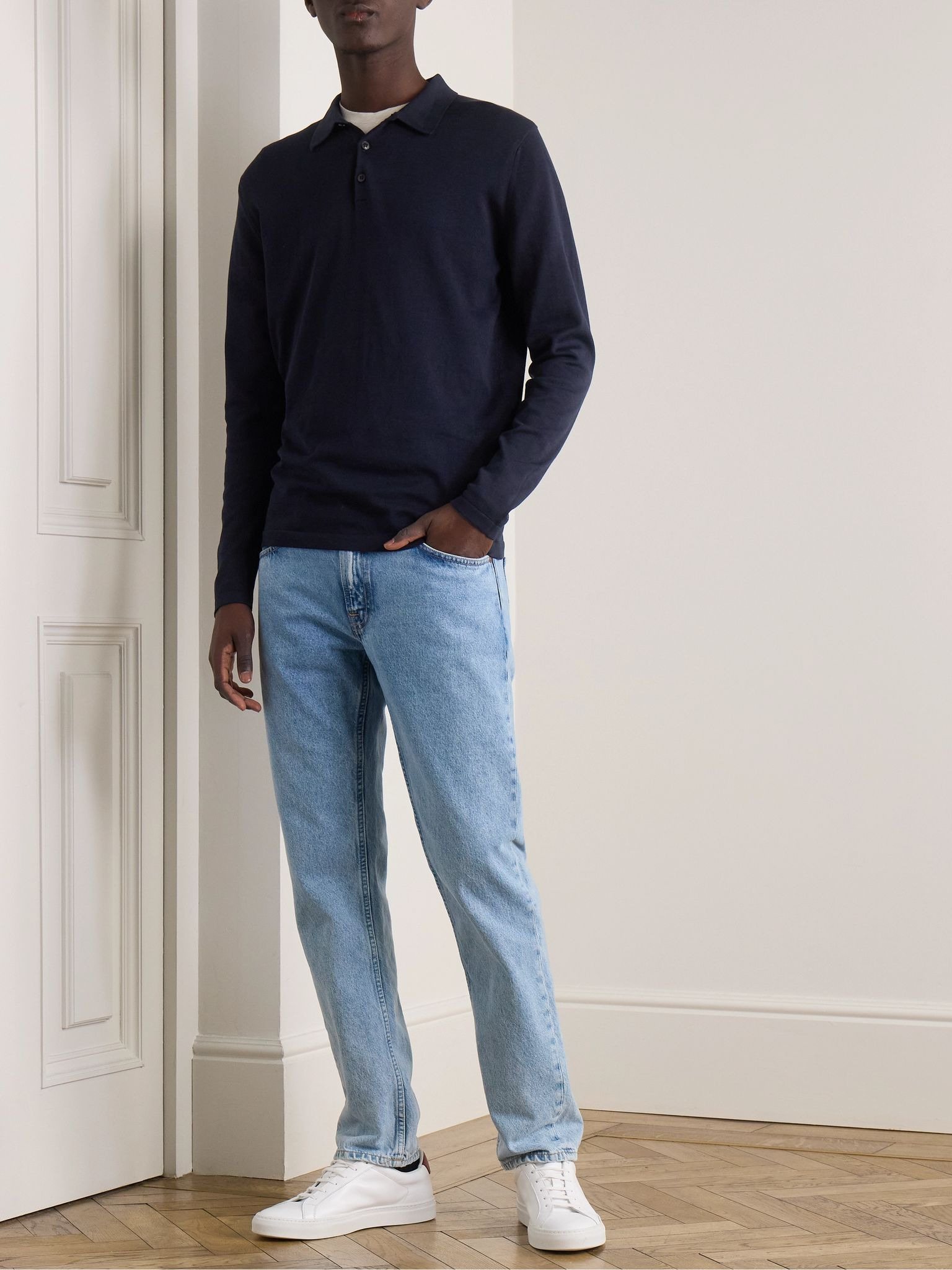 Sea Island Cotton-Jersey Polo Shirt Navy - 2