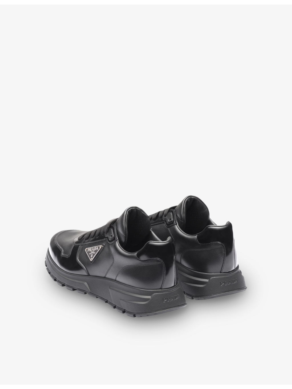 Brand-plaque leather low-top trainers - 4