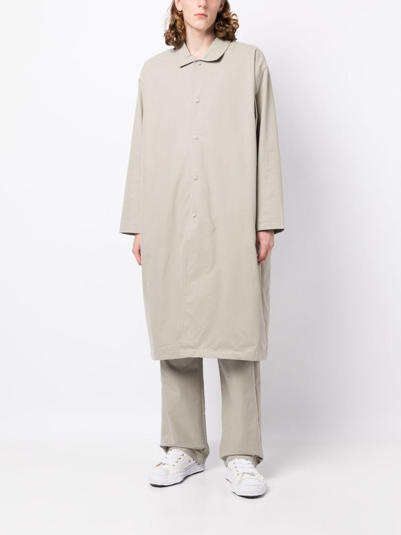 ESSENTIALS twill-weave single-breasted coat outlook
