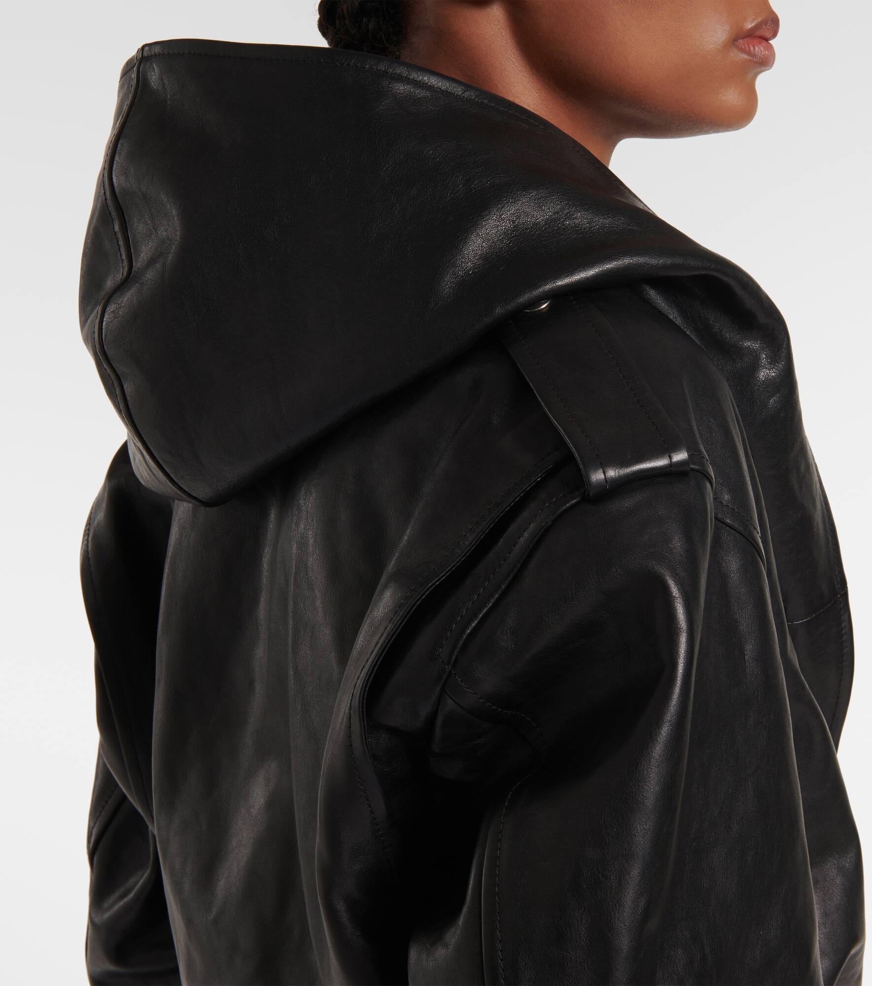 Biker leather jacket - 5
