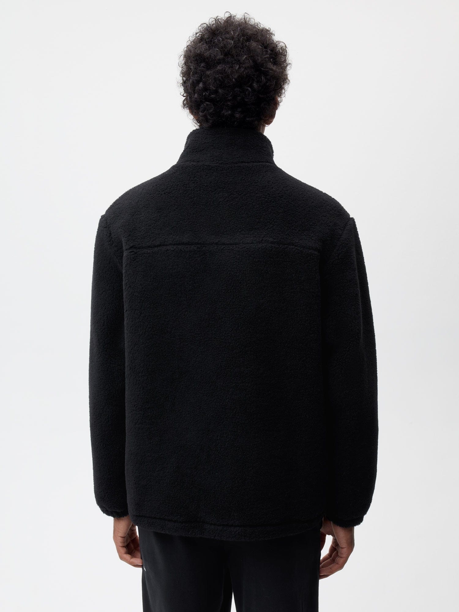 Mens Recycled Wool Fleece Jacket - Black - 3