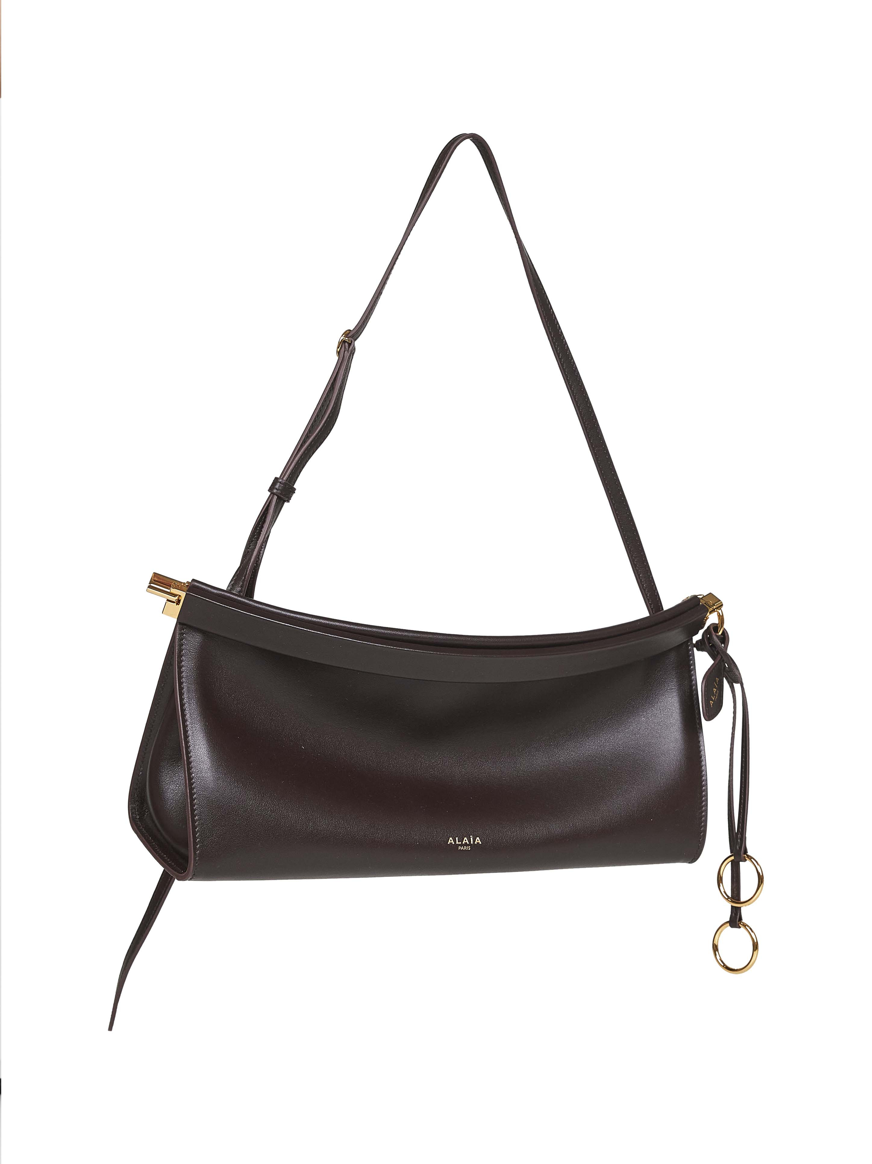 Marron fonce Le Click East West medium shoulder bag - 2