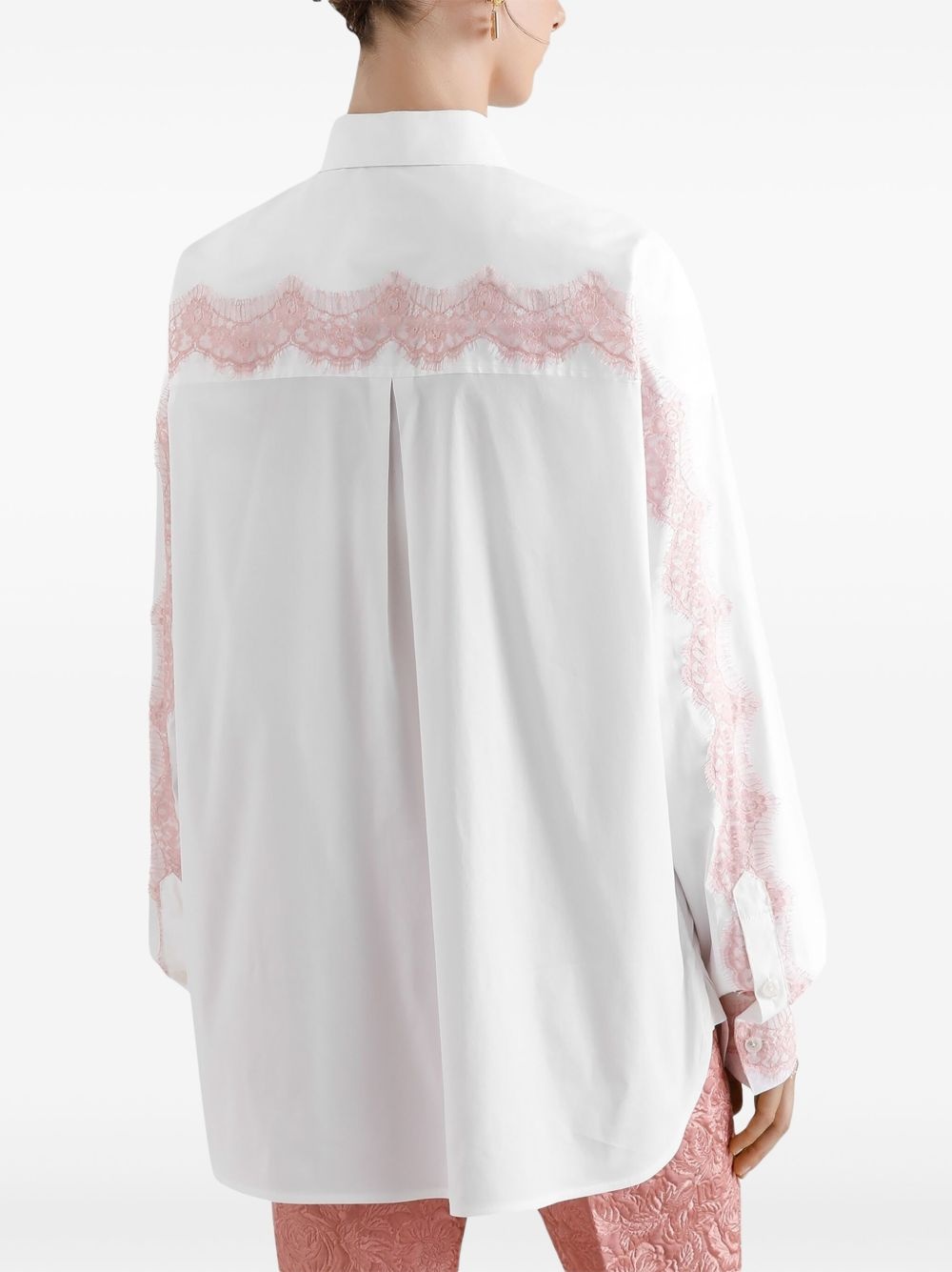lace-trimmed shirt - 3