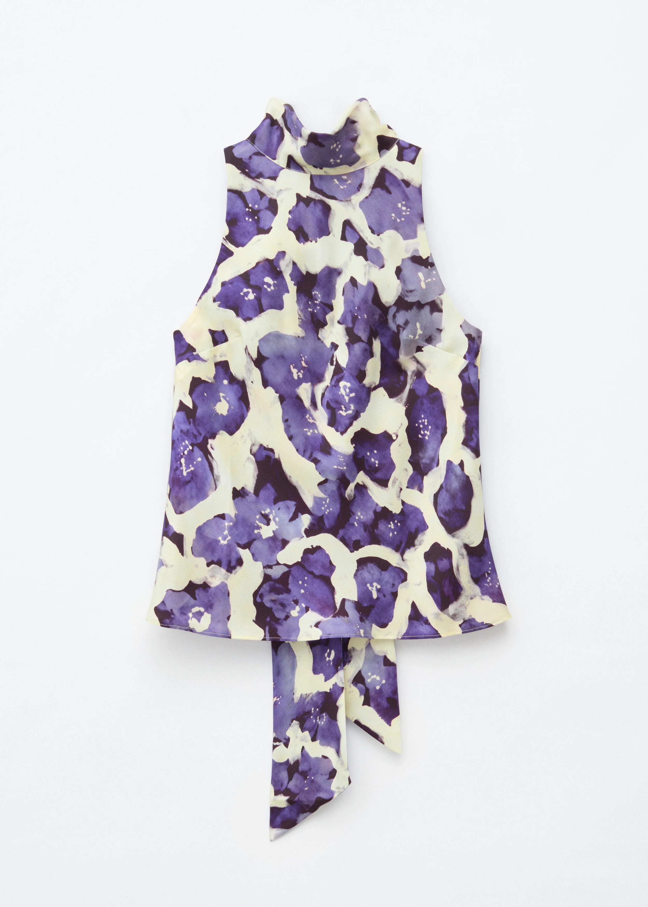 Scarf-Neck Silk Top - 1