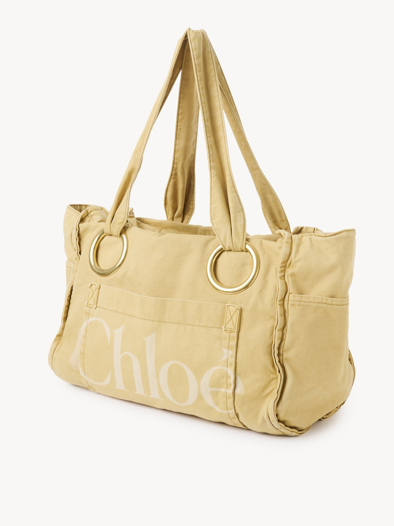 Chloé LARGE CHLOÉ PLAGE TOTE BAG IN COTTON outlook