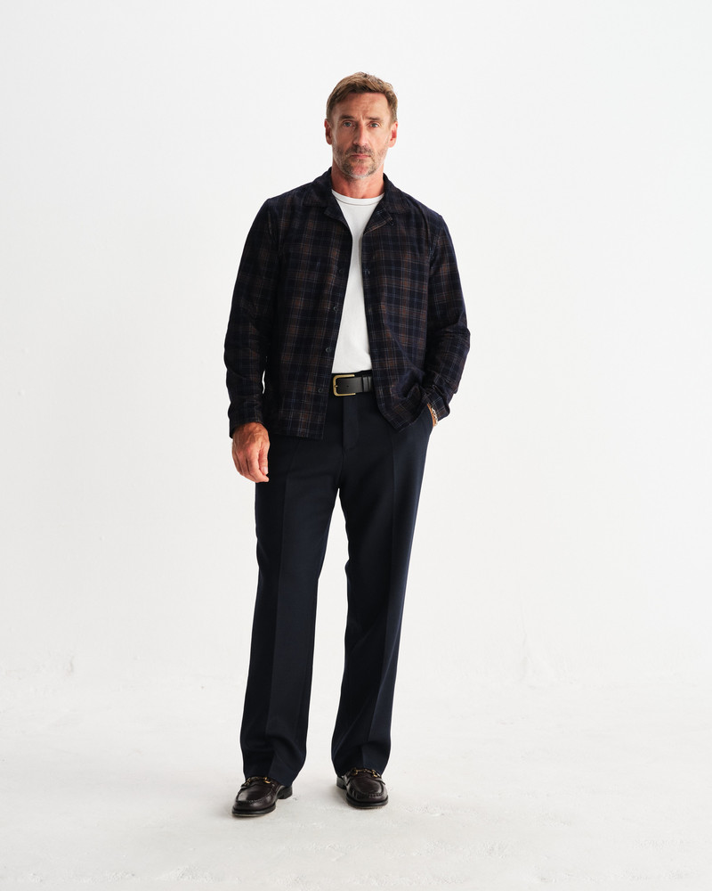 Corey - Navy And Multicolour Check Corduroy Shirt 4