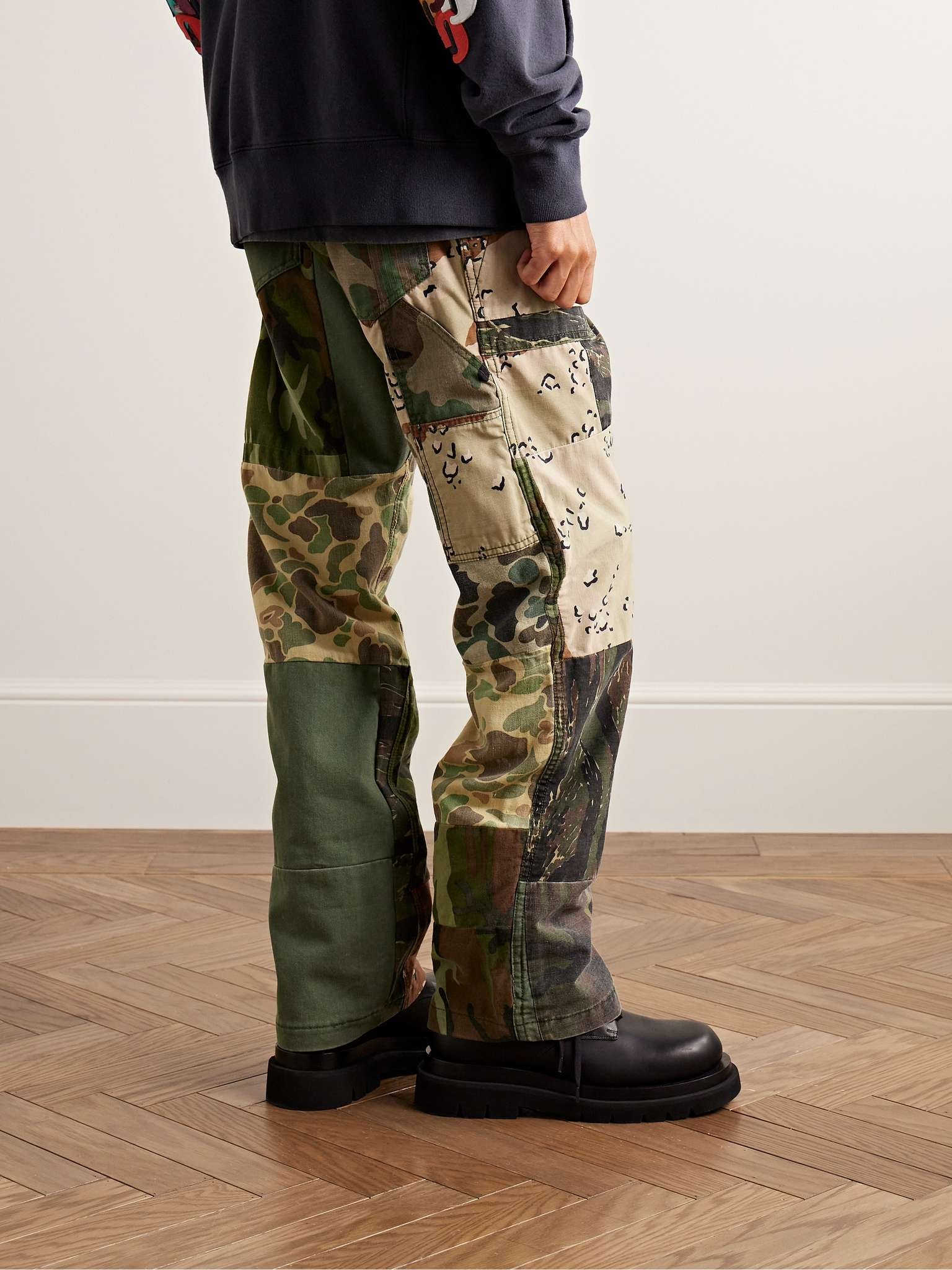 Pappy Straight-Leg Patchwork Cotton-Twill, Canvas and Ripstop Trousers - 4