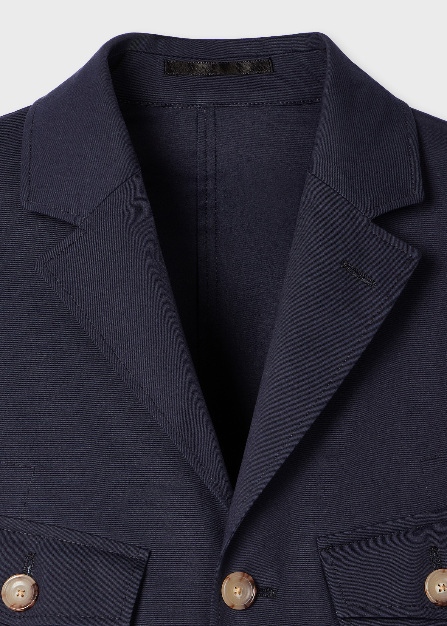 Navy Fine Cotton-Twill Four Pocket Blazer - 2