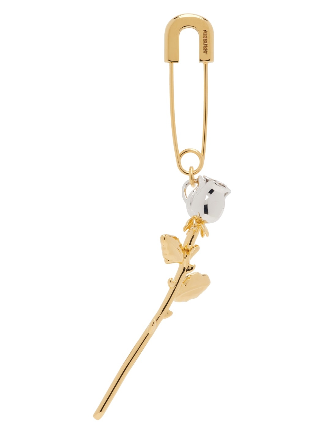 Gold Rose Charm Single Earring - 1