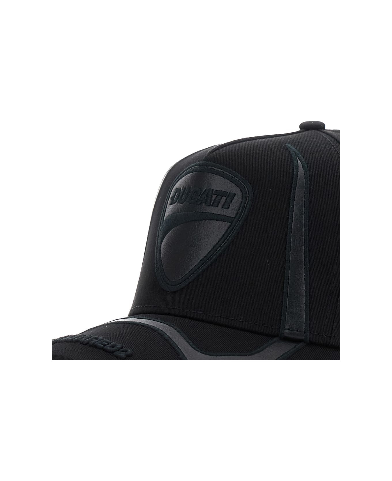 'ducati X D2' Black Baseball Hat With Logo Embroidery On The Front And Maxi Logo Lettering On The Si - 3