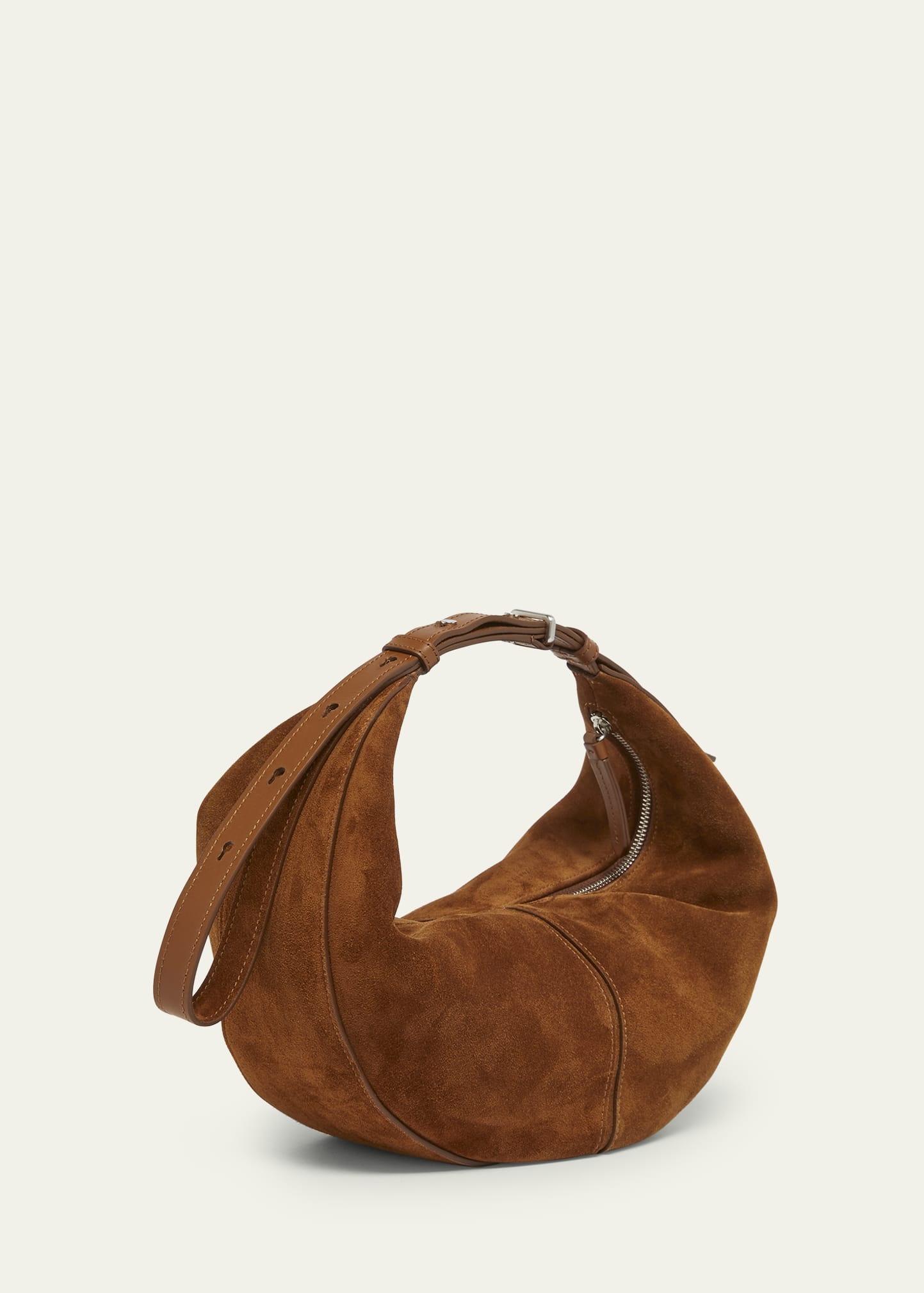 Slide Zip Suede Shoulder Bag - 3